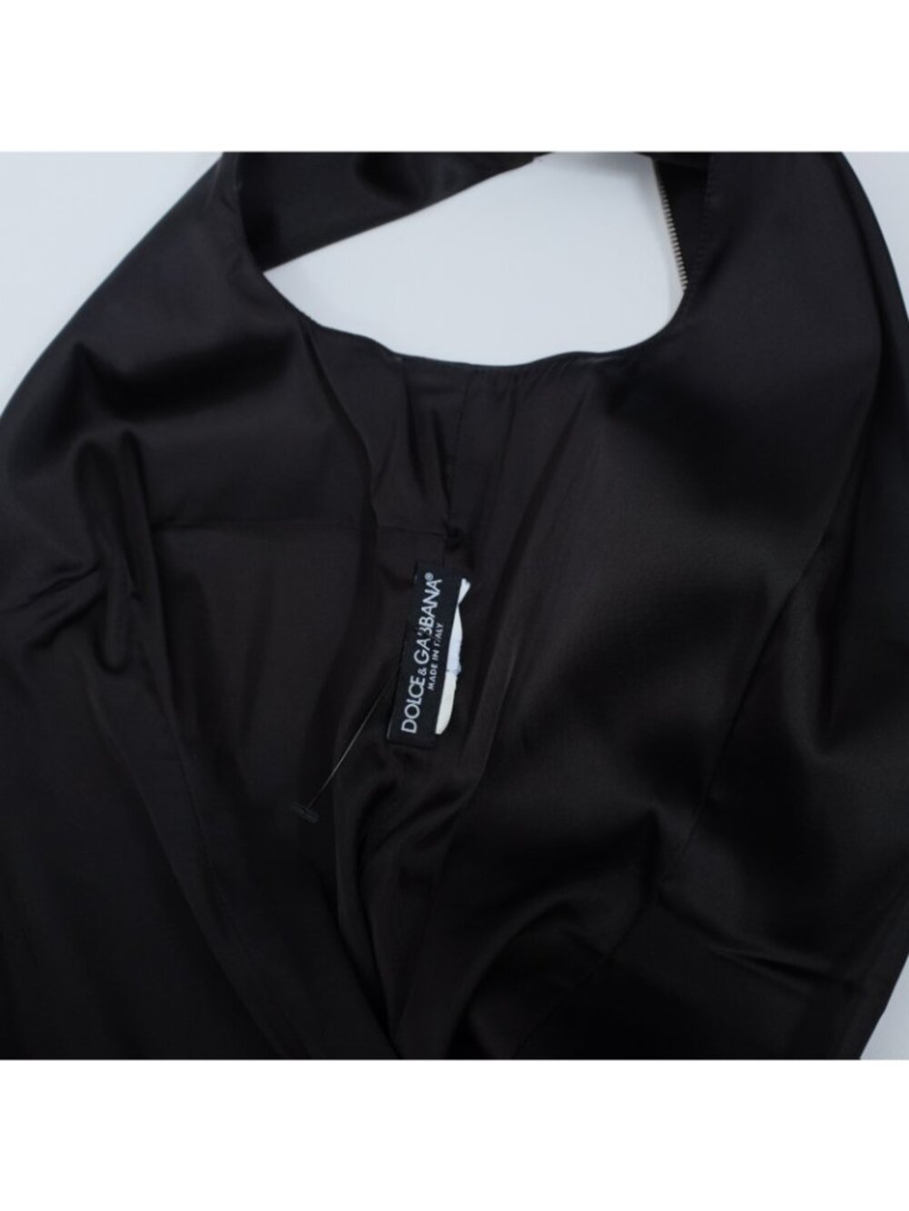 Dolce&Gabbana stretch dress 48 US 12 black satin bodycon - Picture 6 of 14